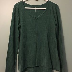 SO long sleeve green tee sz large